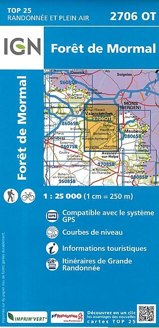 IGN - TOP25 2706OT FORET DE MORMAL 1 25 000