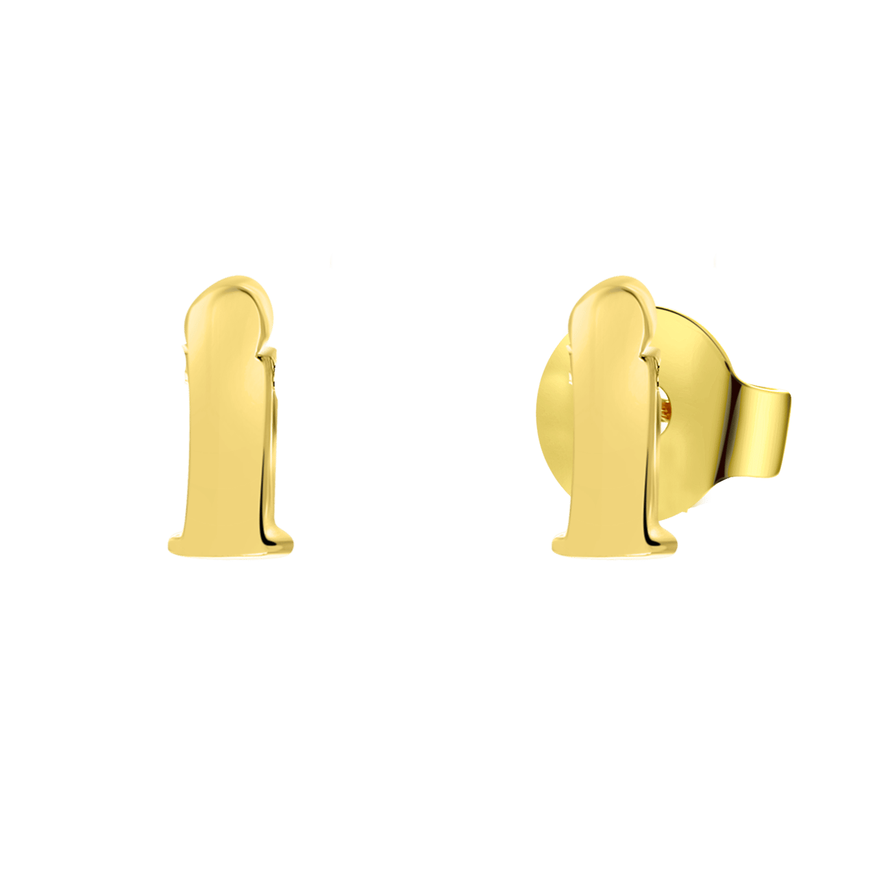 Goldplated oorbellen letter