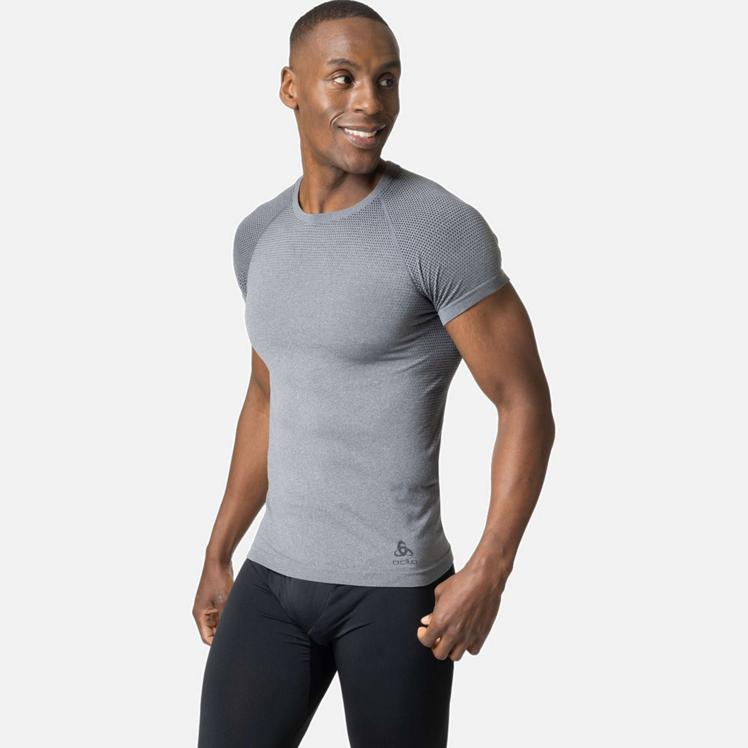 Odlo BL Top Crew Neck Shortsleeve Performance Light Eco Maillot De Course Hommes - Gris