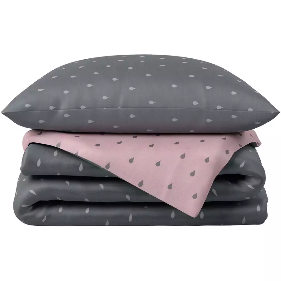 hibboux® Bettwäsche-Set Drops Baby Duvet Cover Set GreyPink