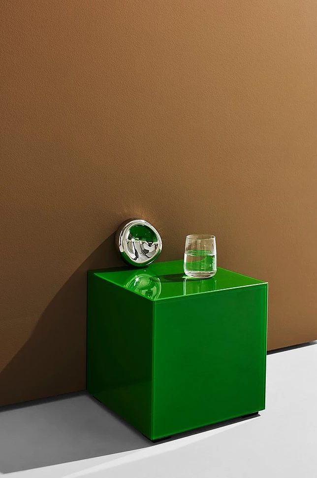 Pop kube i farget glass 35x35 cm