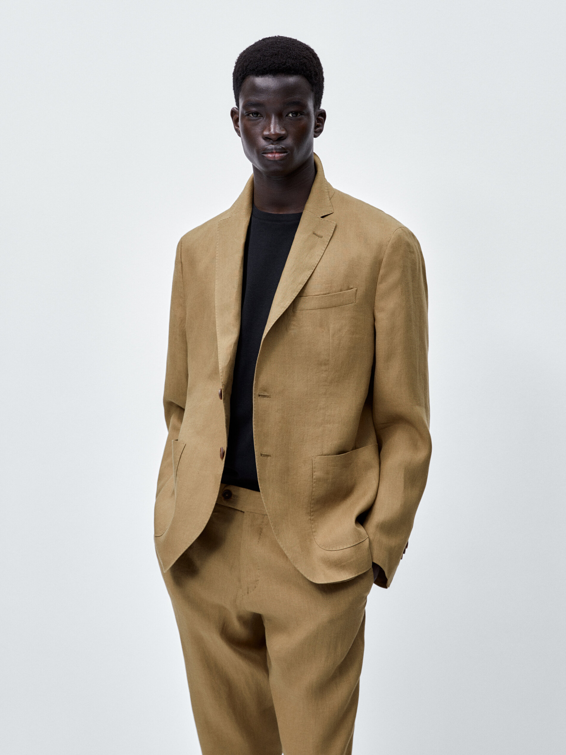 Traje Americana 100% linho - BEGE