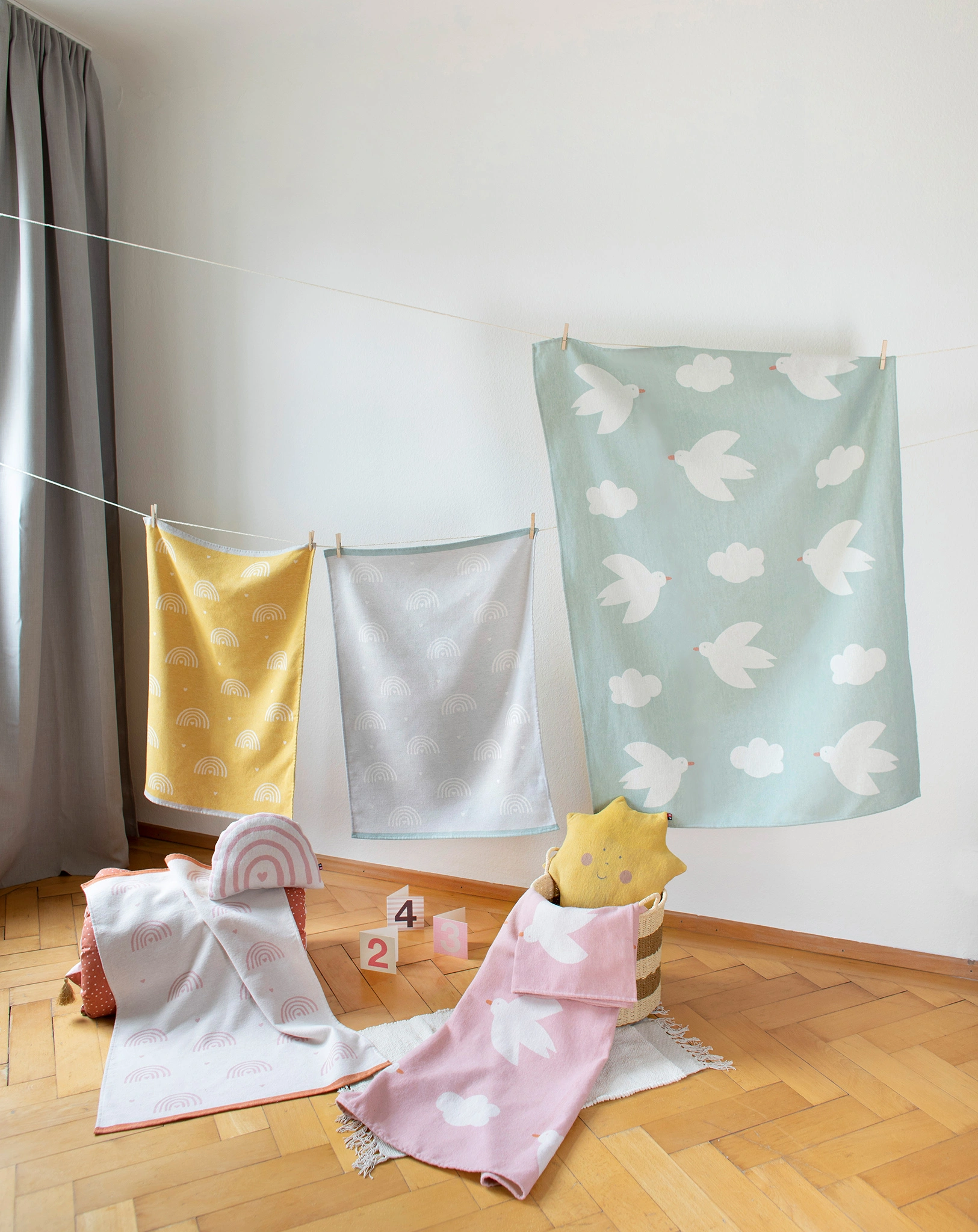 Kuscheldecke MILA - TAUBEN (100x140) in mint