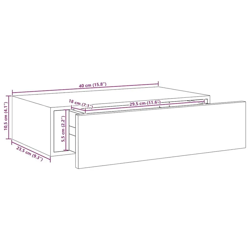 vidaXL - Ladeschap - Zwart - MDF