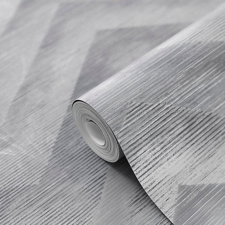 Papier peint Vinyle Intissé GoodHome Moone gris