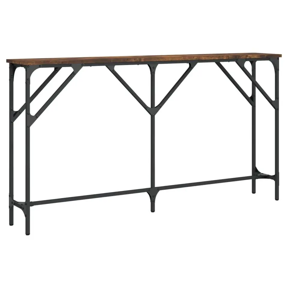 vidaXL - Consoletafel - Gerookt eiken - Bewerkt hout - 140x23x75 cm