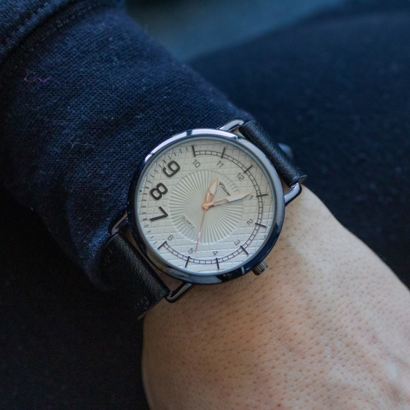 Montre Homme CHTIME bracelet Cuir Noir