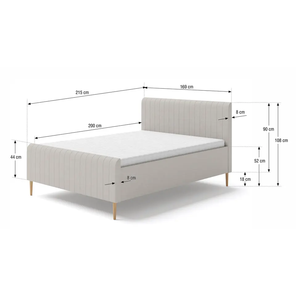 Bed Lieke - ecru - 160x200 cm