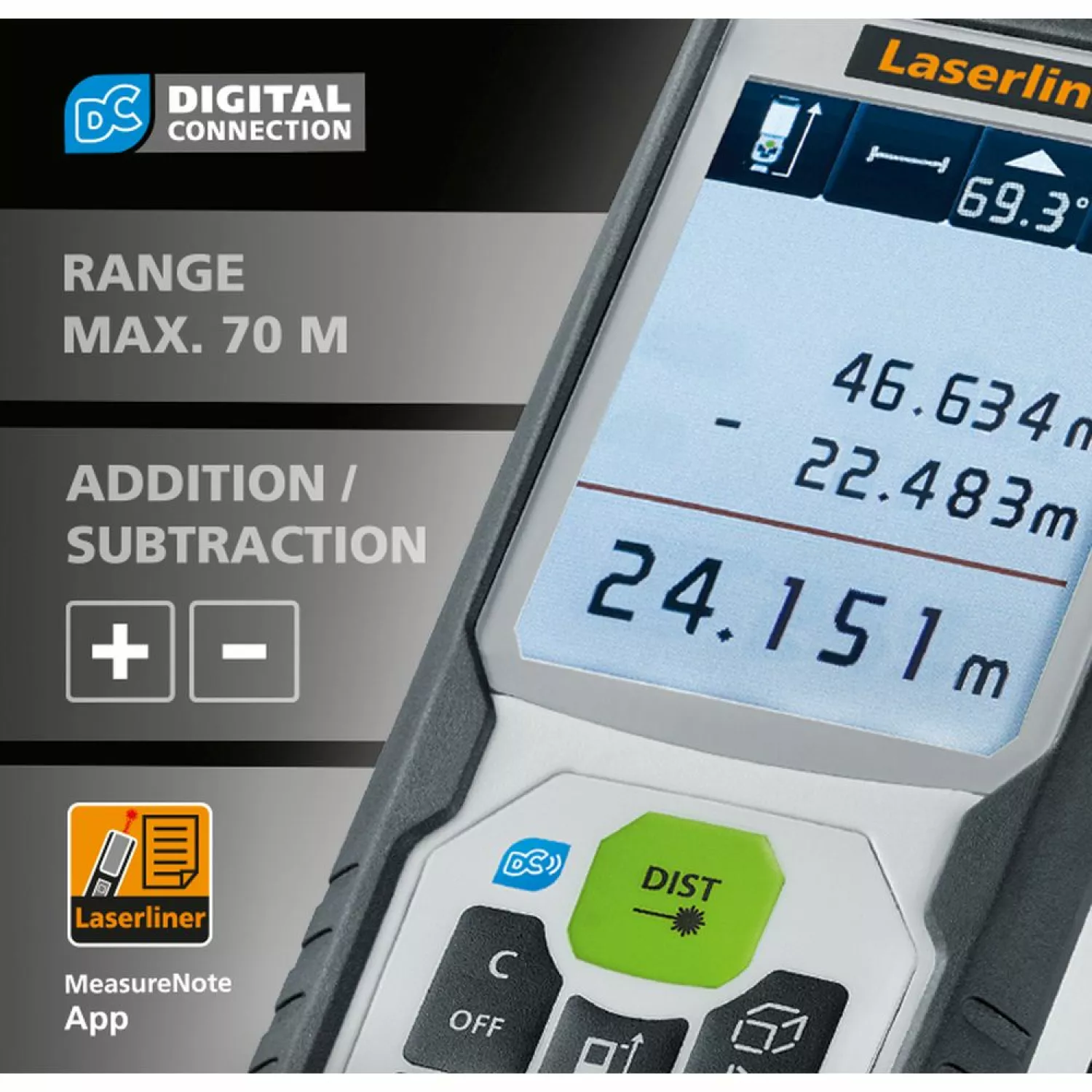Laserliner LaserRange-Master Gi7 Pro Laserafstandsmeter - Groen - 70m
