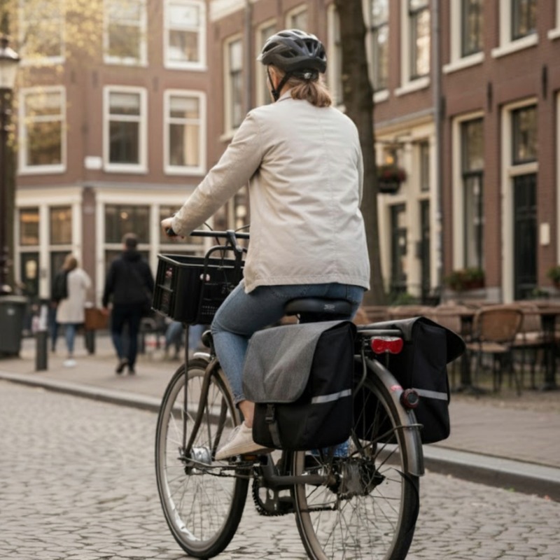 CUHOC 20 liter dubbele fietstas met kliksysteem en reflectie