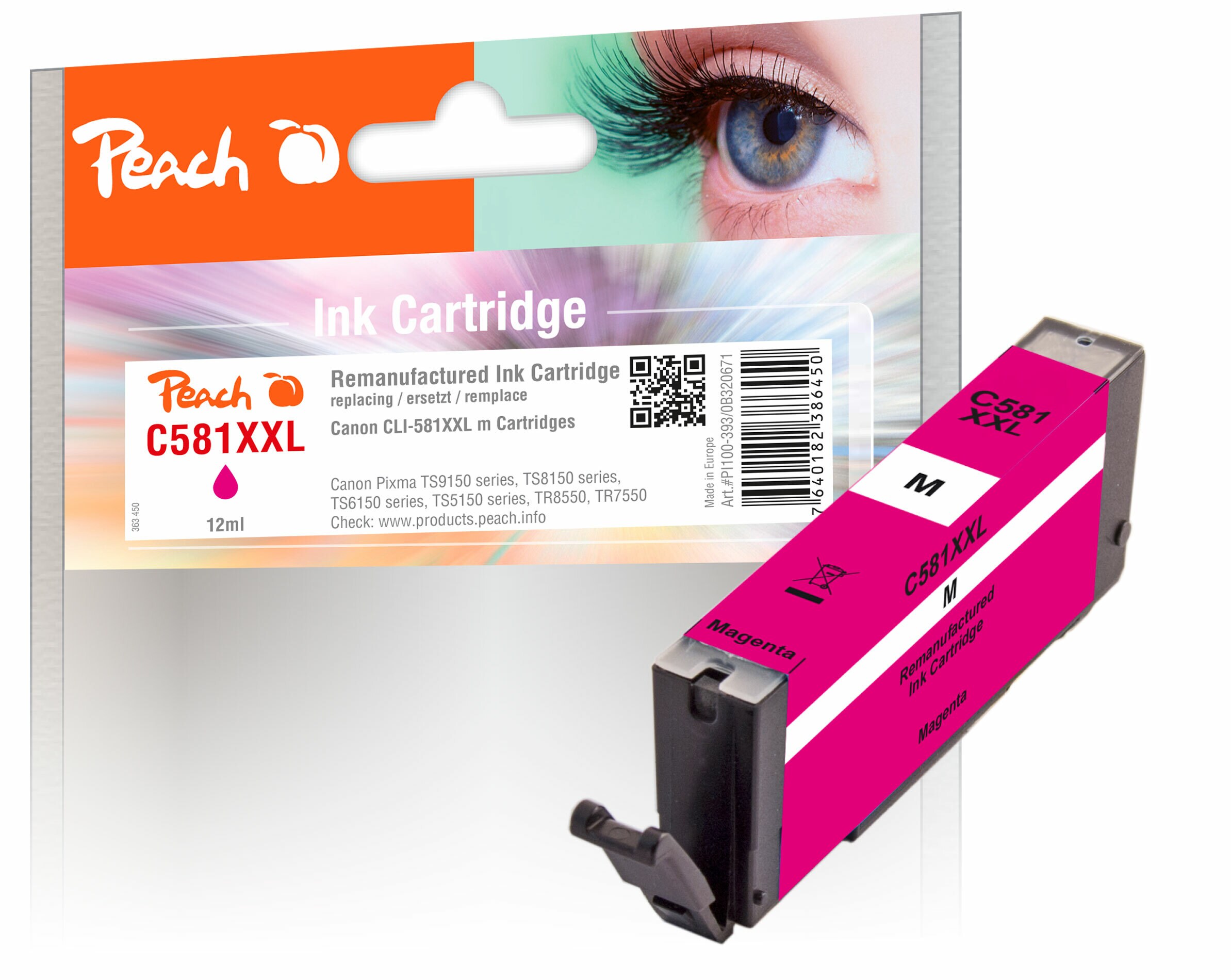 Peach C581 XXLM Druckerpatrone XXL ma ersetzt Canon CLI-581XXLM, 1996C001 für z.B. Canon Pixma TR 8550, Canon Pixma TS 8351 a, Canon Pixma TS 8350 (wiederaufbereitet)
