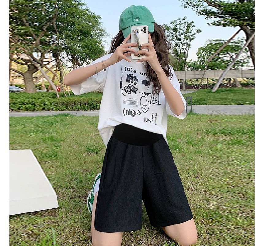 Levsayte - Effen zwangerschapsshorts met elastische taille