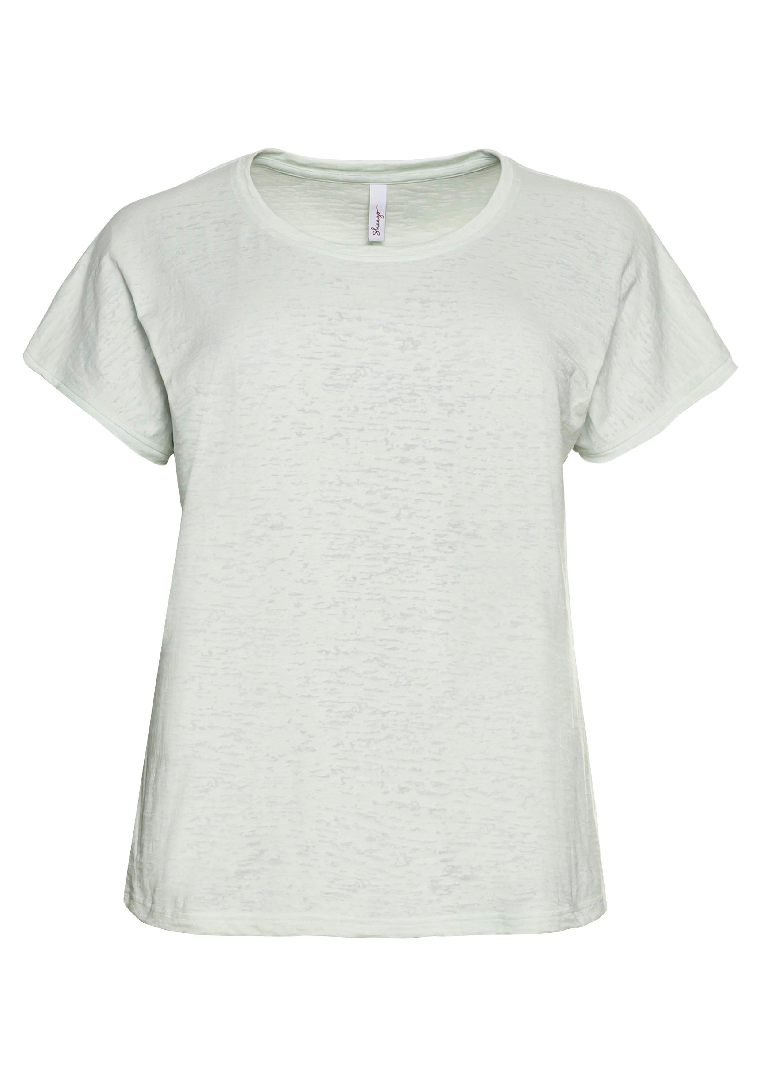 Shirt mit Ausbrennermuster, leicht transparent
