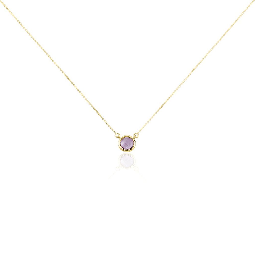 Collier Arenale Or Jaune Amethyste