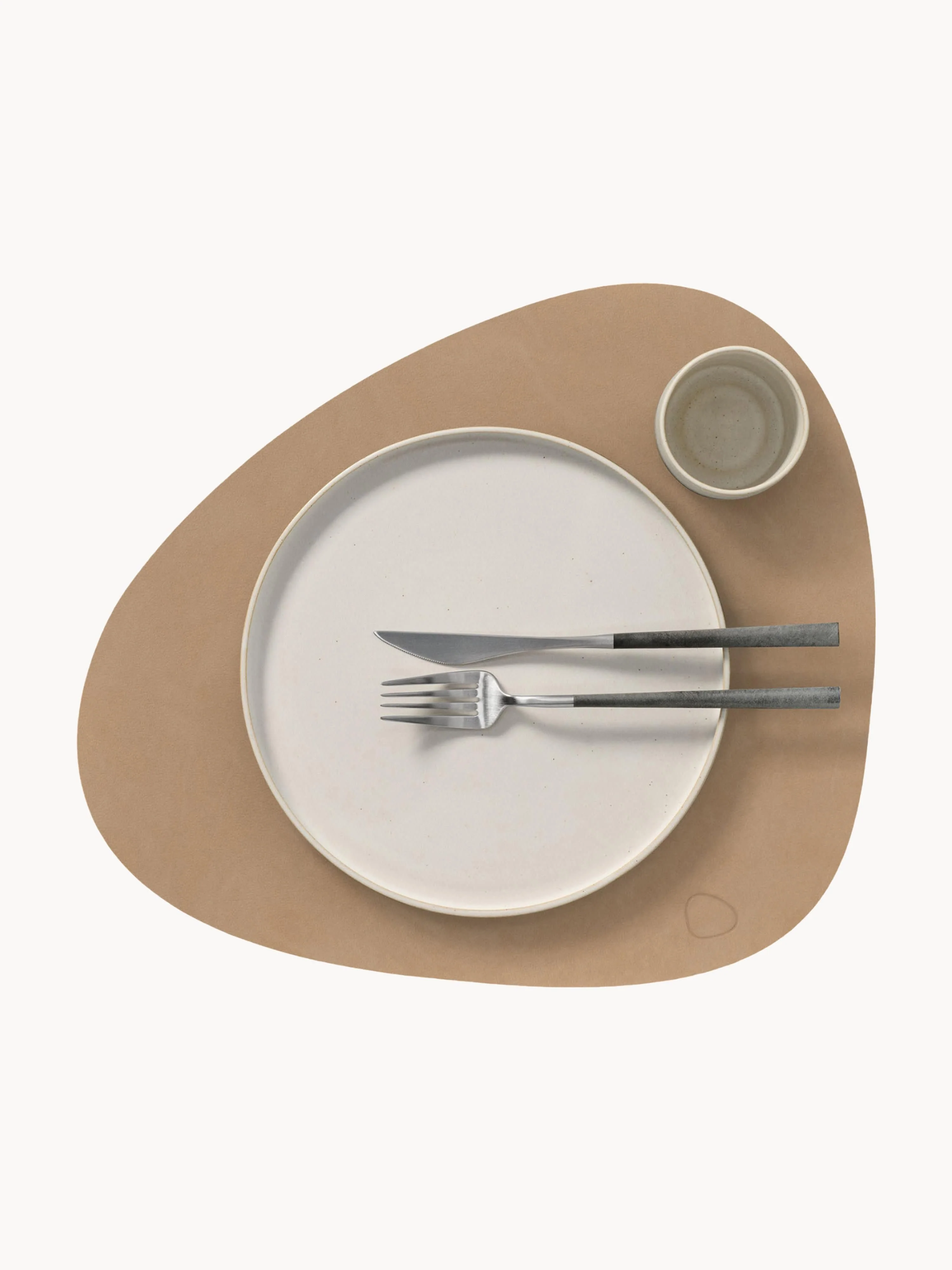 Asymmetrische leren placemats Curve, 4 stuks