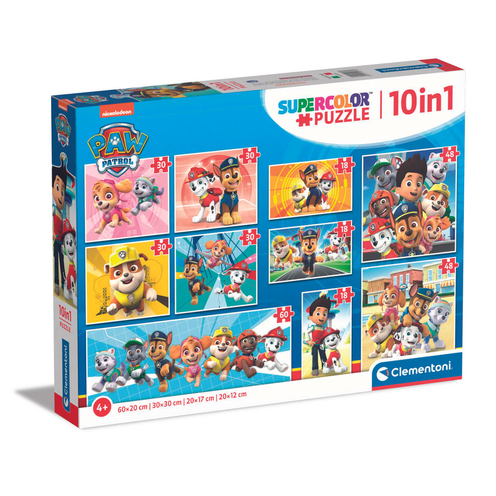 Clementoni PAW Patrol 10-in-1 puzzelset - 18 + 30 + 48 + 60 stukjes