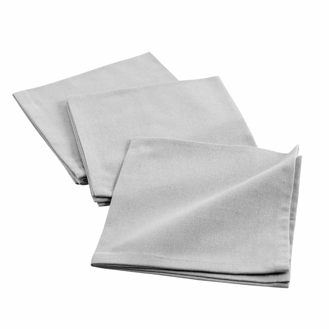 Lot de 3 serviettes coton (40 x 40 cm) Initia Gris