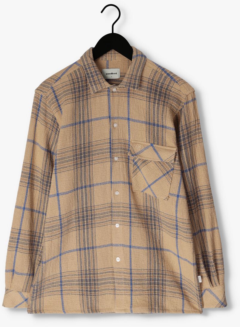 WOODBIRD camel woodbird overshirt prize check shirt
