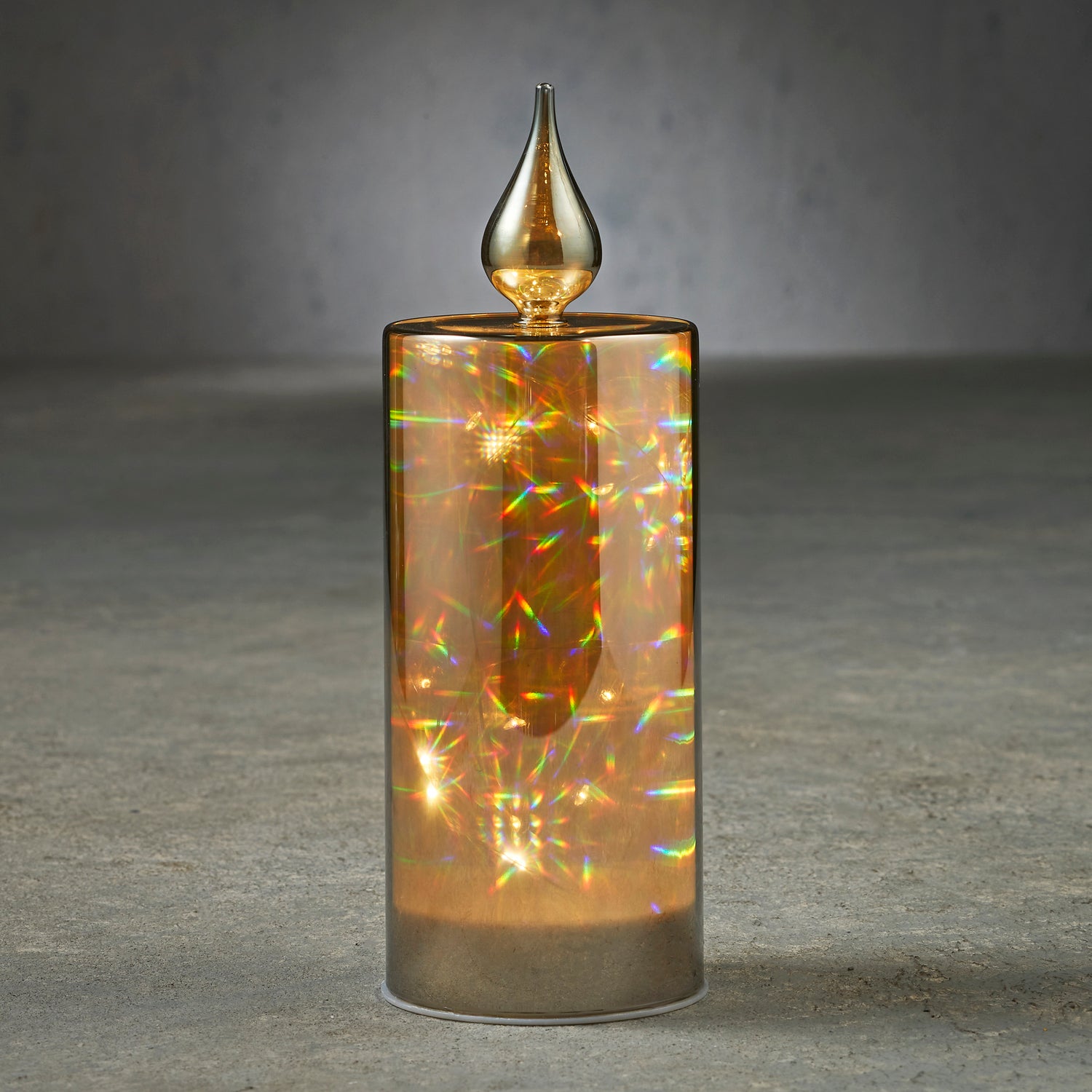 Luca Lighting LED kaars in glas zwart D 8 H 22,5 cm