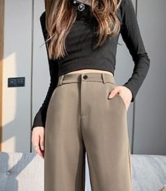 evanesce - Effen hoge taille wijde broek
