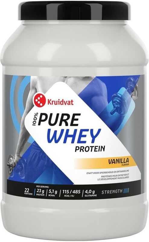 Kruidvat - 100% Pure Whey - Eiwitsupplement - Vanillesmaak - 30 g