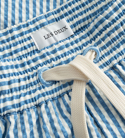 Les Deux Bådeshorts - Stan Stripe - Washed Denim Blue/Light Ivor