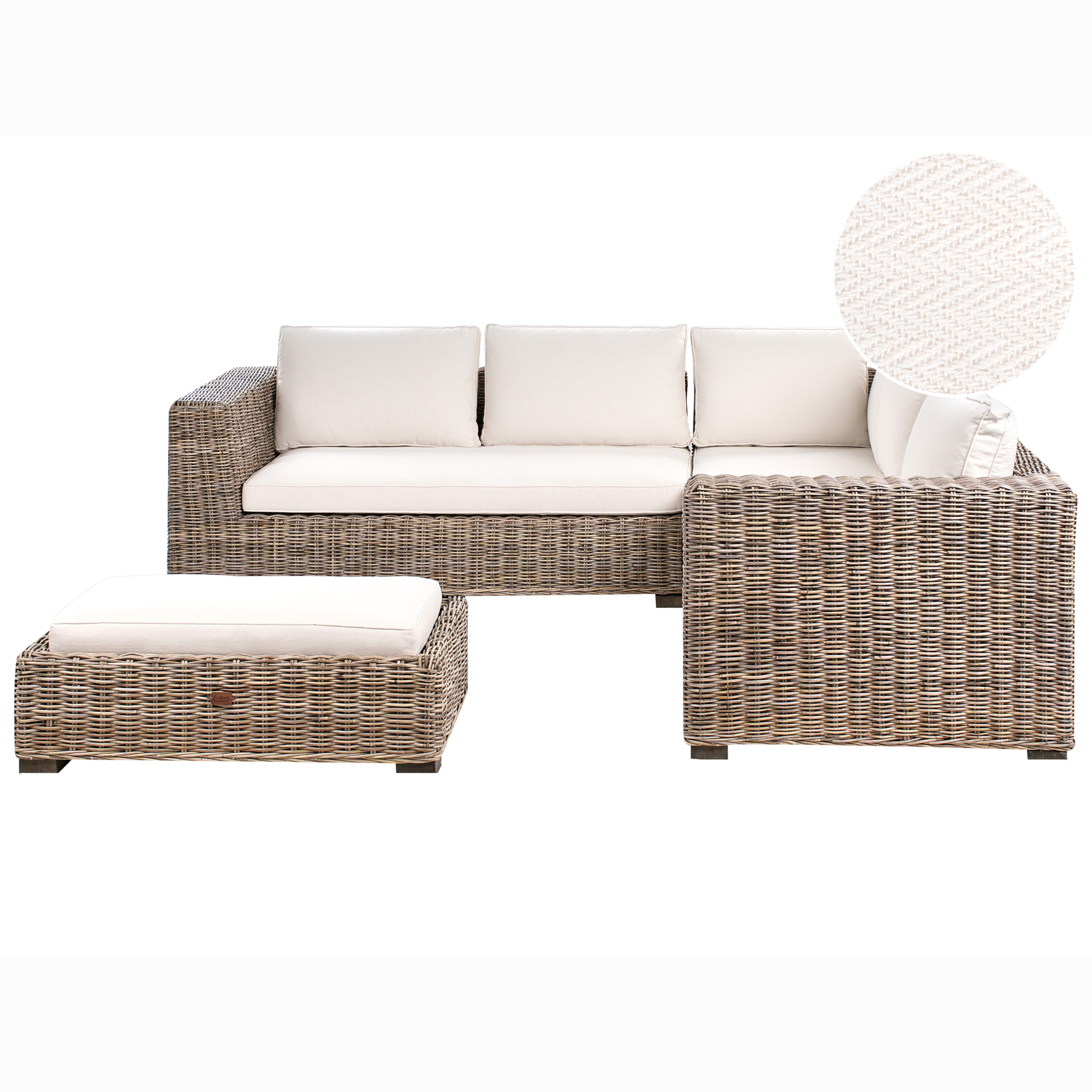 Beliani - RINELLA - Loungeset 5-zits - Grijs - Rotan