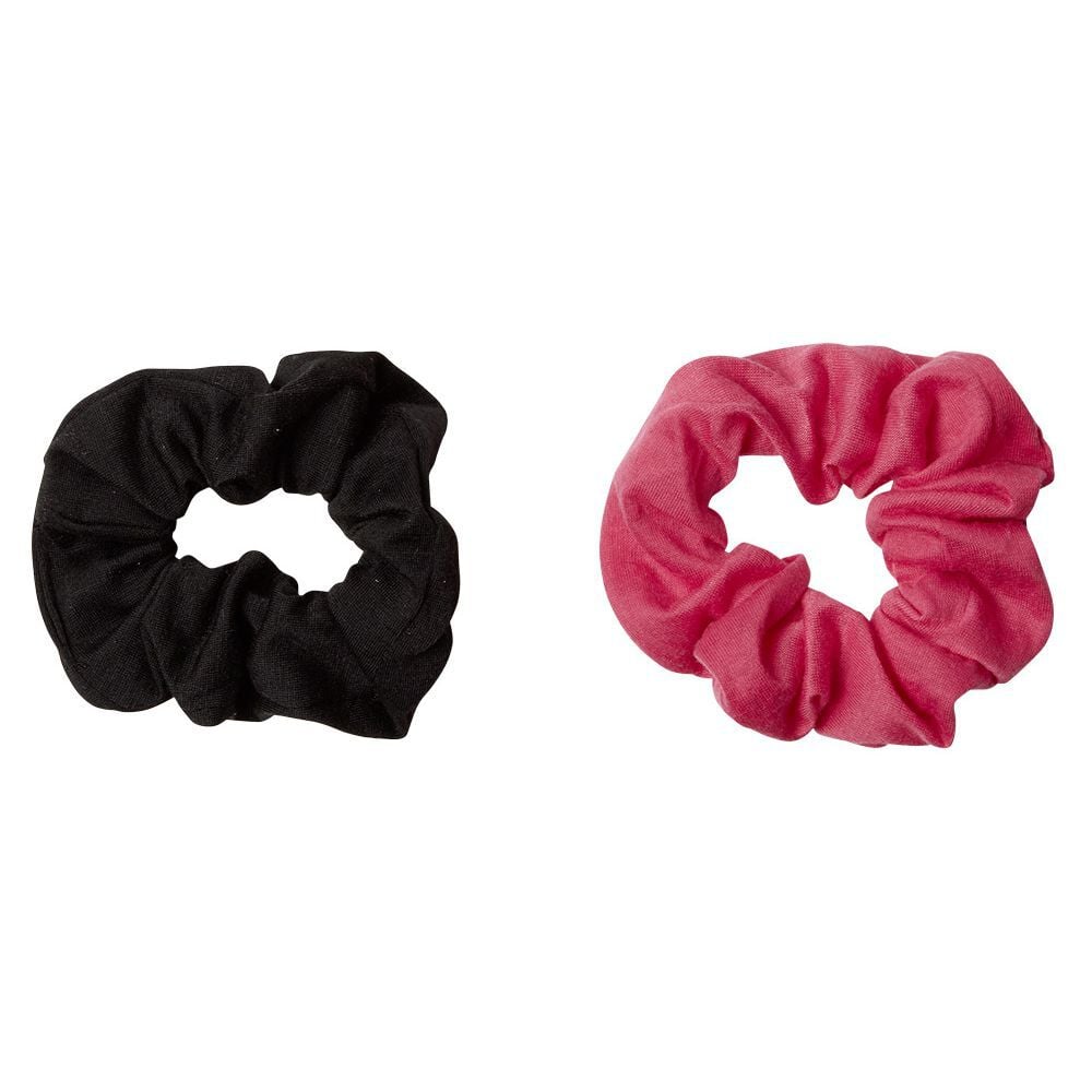 Chouchou en maille rose noir x2