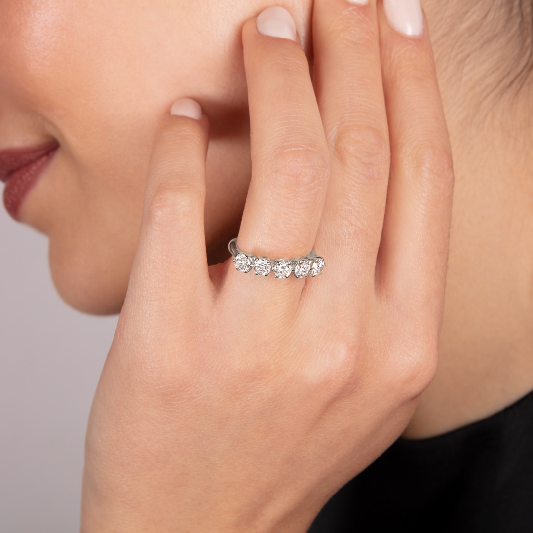 Verlobungsring 750/18 K Weissgold mit Diamanten 1.01 ct H/si