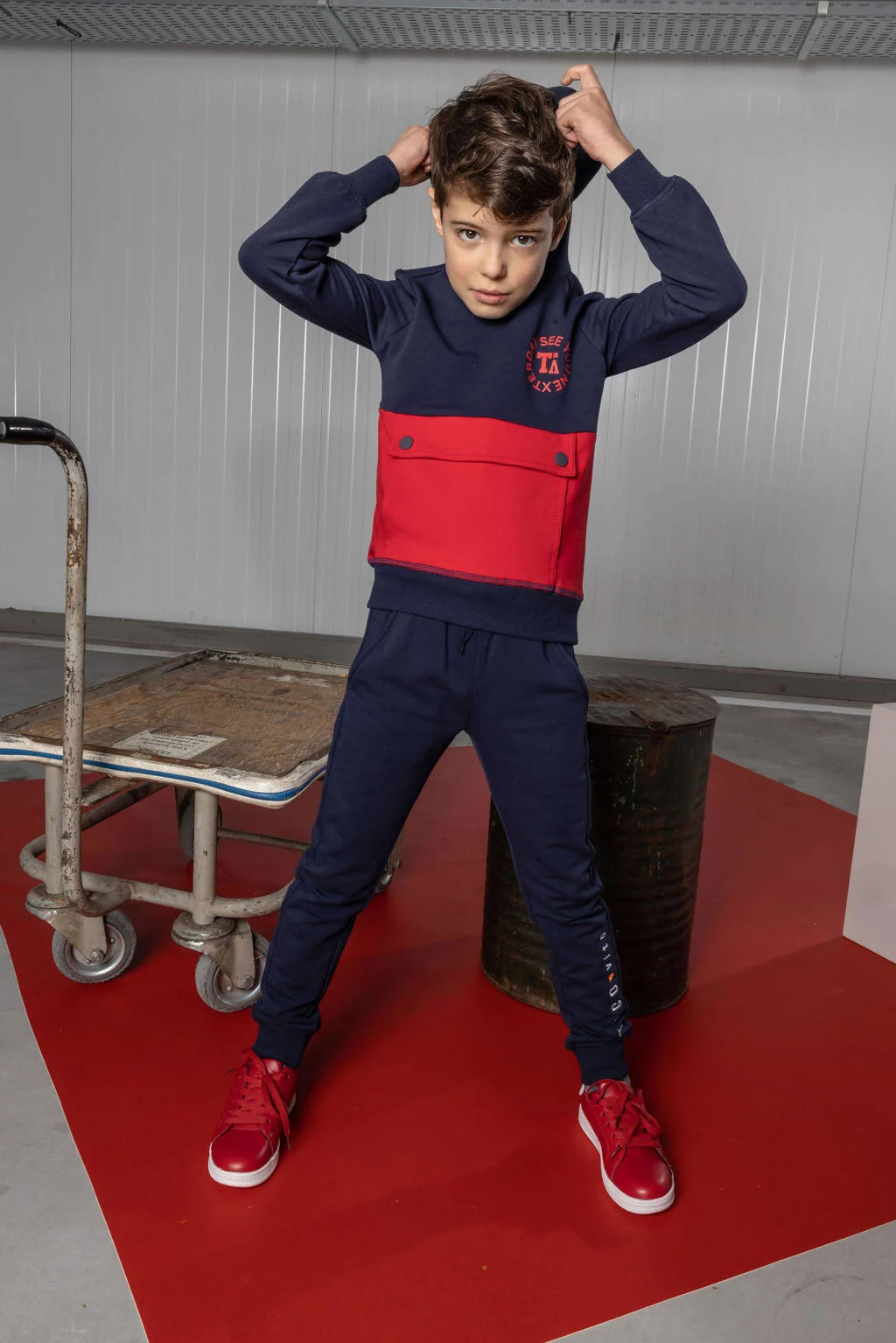 TYGO & vito regular fit joggingbroek donkerblauw