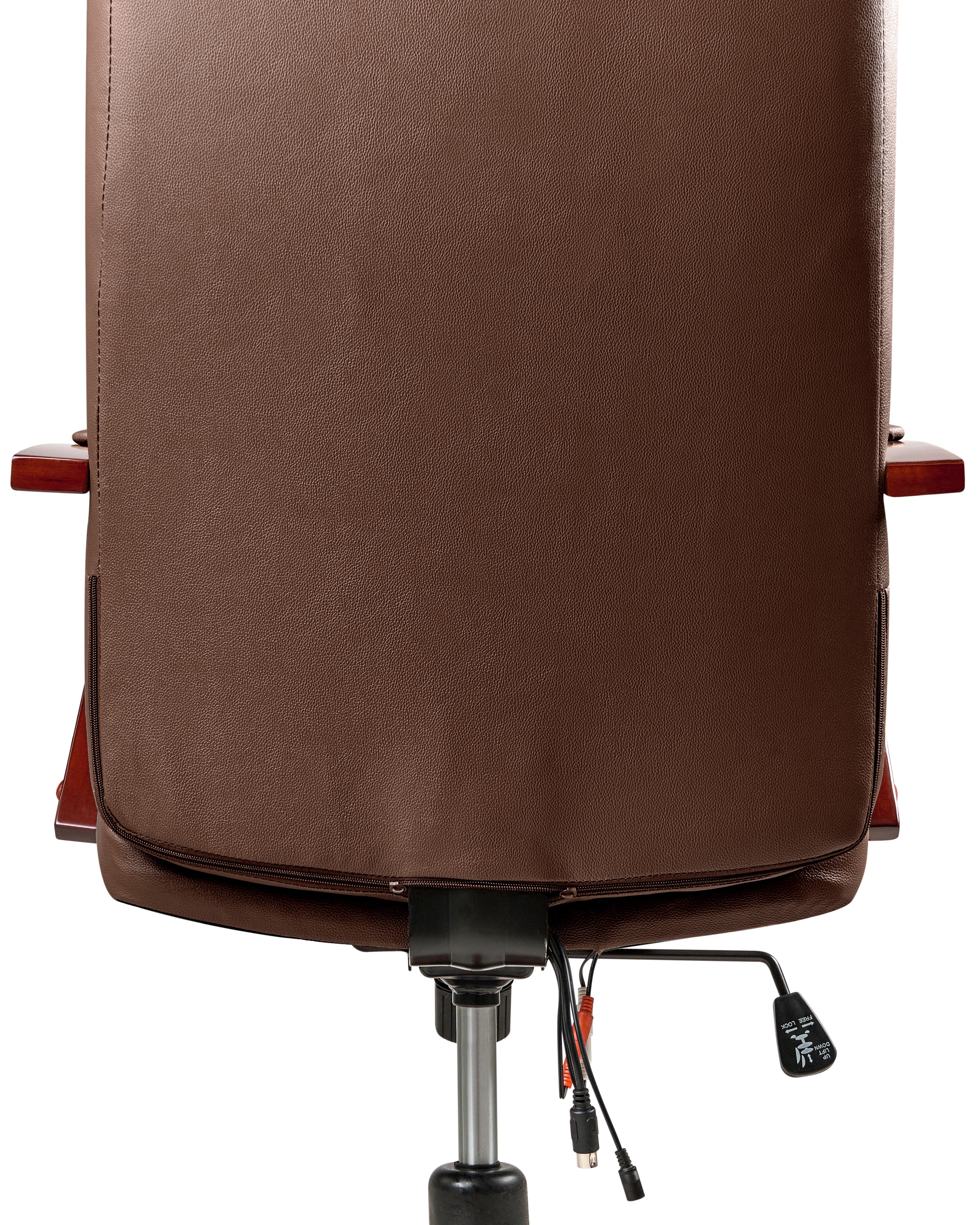Massagestoel DIAMOND met verwarming Leer Donkerbruin