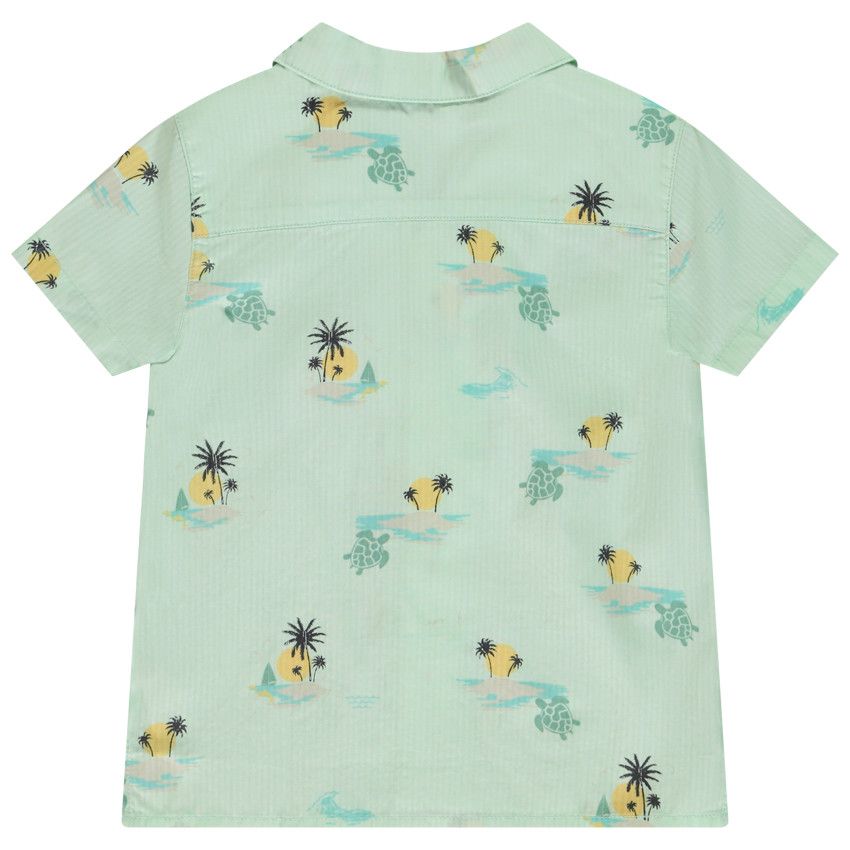 Chemise manches courtes imprimé îles pour bébé garçon - Vert