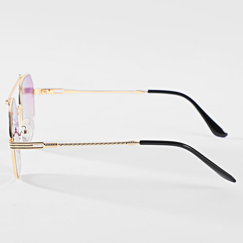 Lunettes De Soleil Doré Violet Marron Dégradé