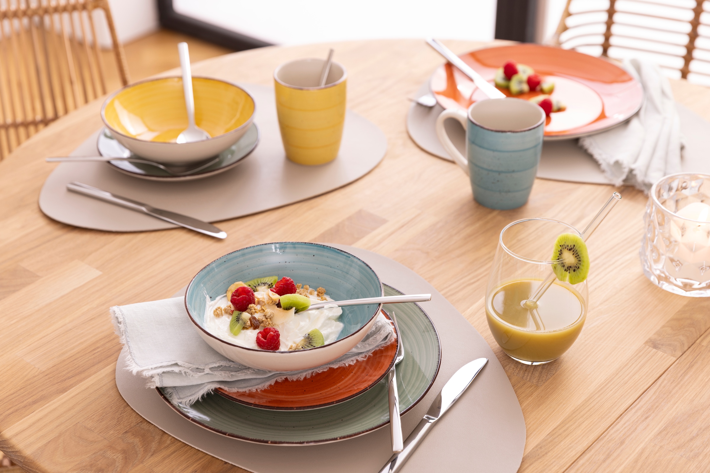 my home Kombiservice »Geschirr-Set, Service Verceia« Pinselstrich-Dekor, von Hand bemalt, 33 Teile