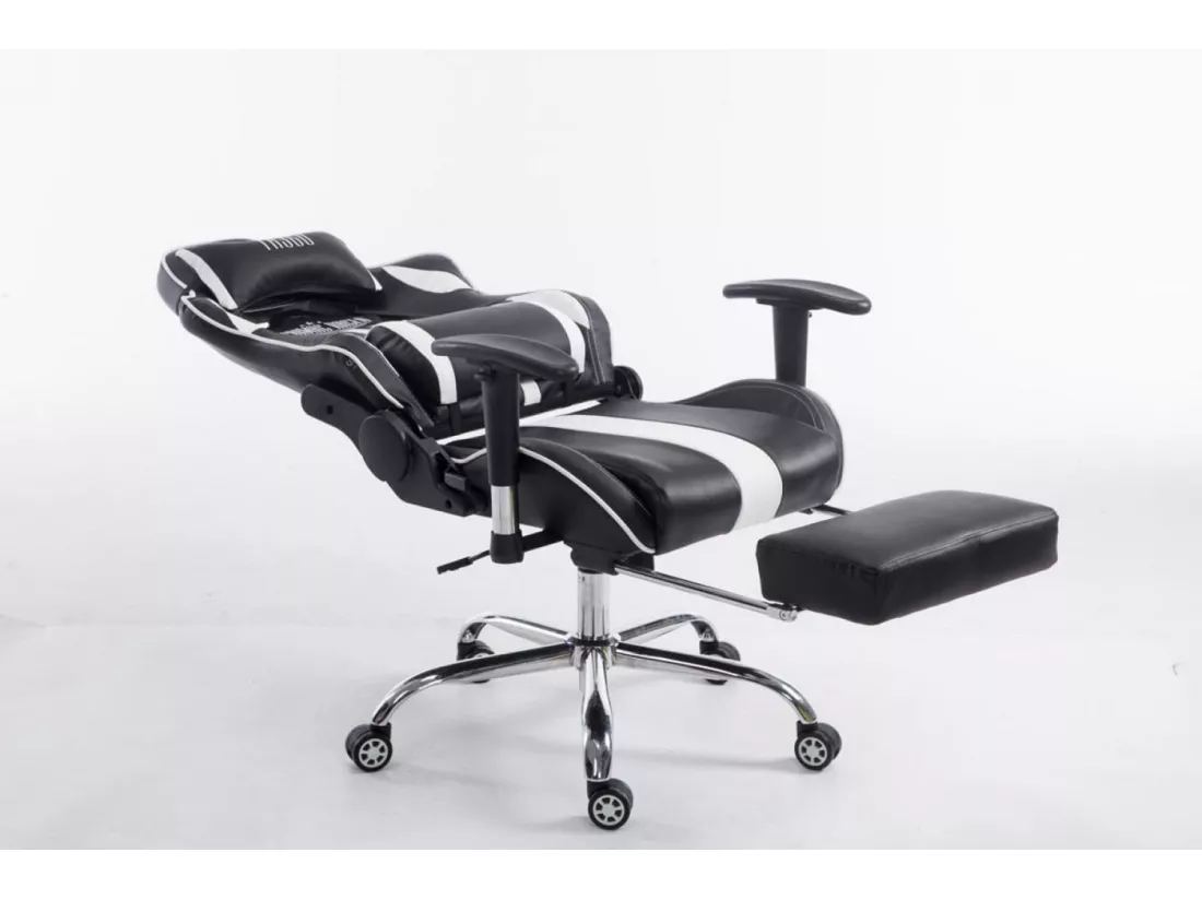Chaise de bureau - Similicuir - Noir / Blanc - Limit