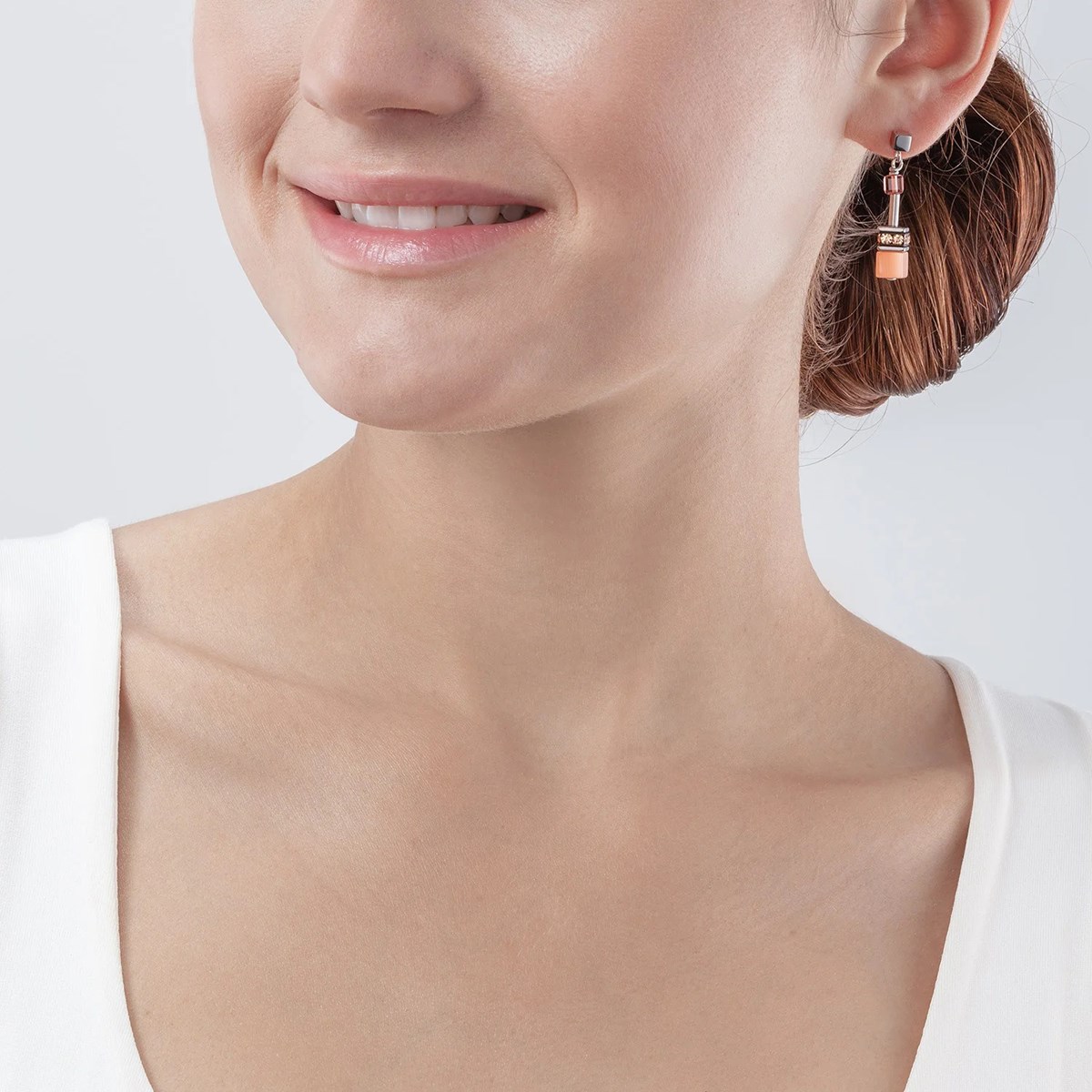 Boucles d'oreilles Coeur de Lion Géocube multicoloreVintage Lilas/Jaune