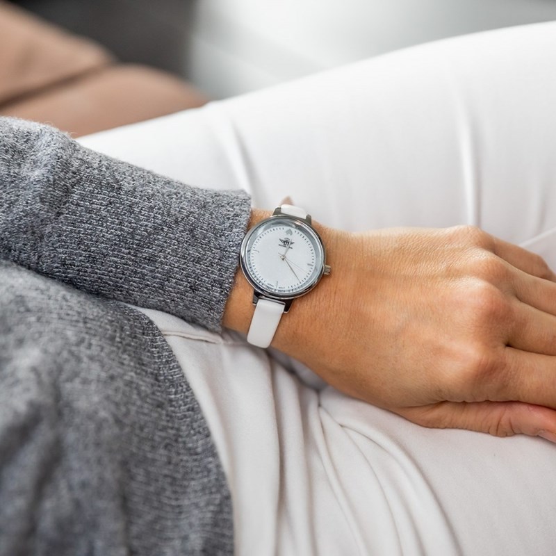 Montre Femme M. JOHN bracelet Cuir Blanc