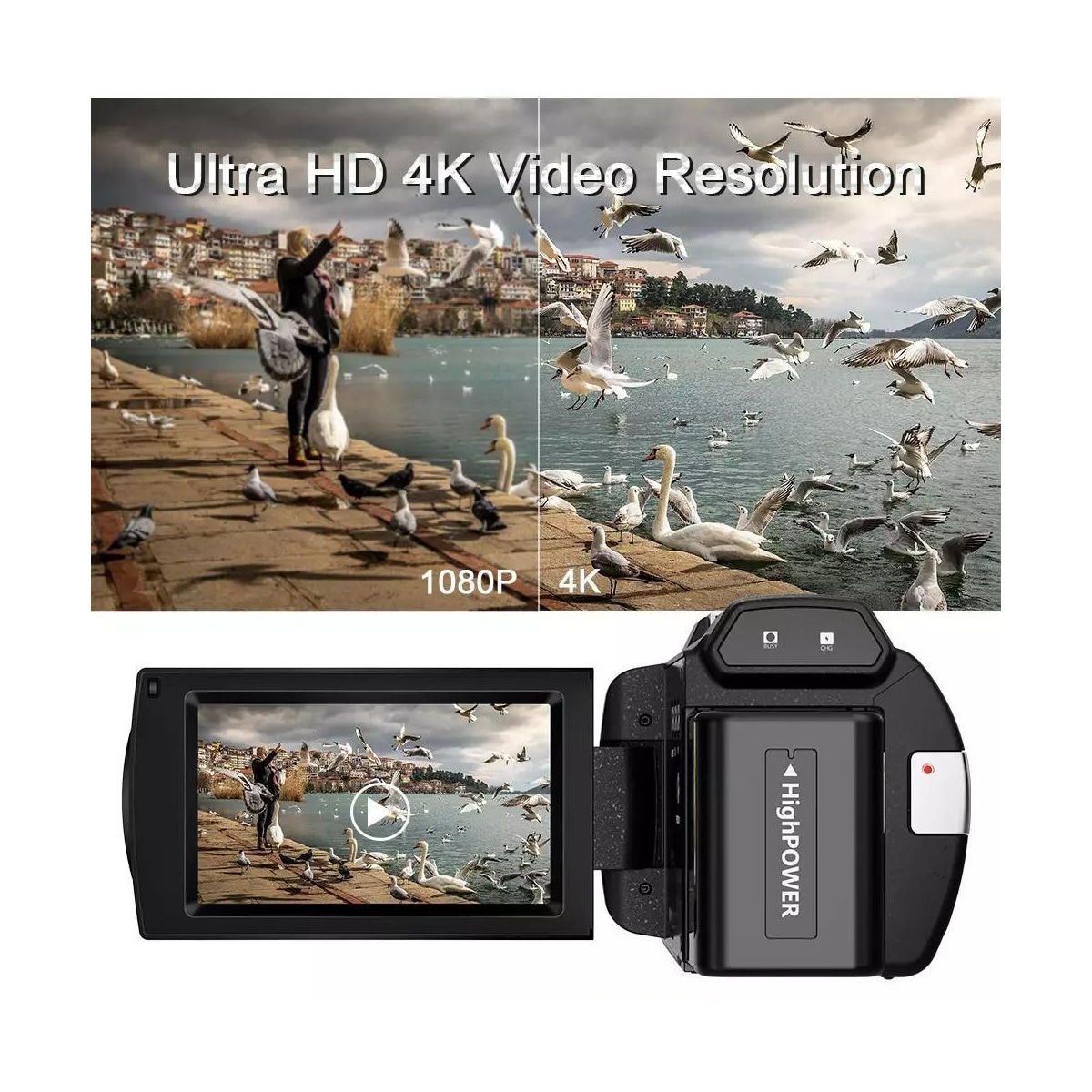 Videokamera m/16x zoom, IR nattsyn, fjernkontroll og 32 GB TF minnekort
