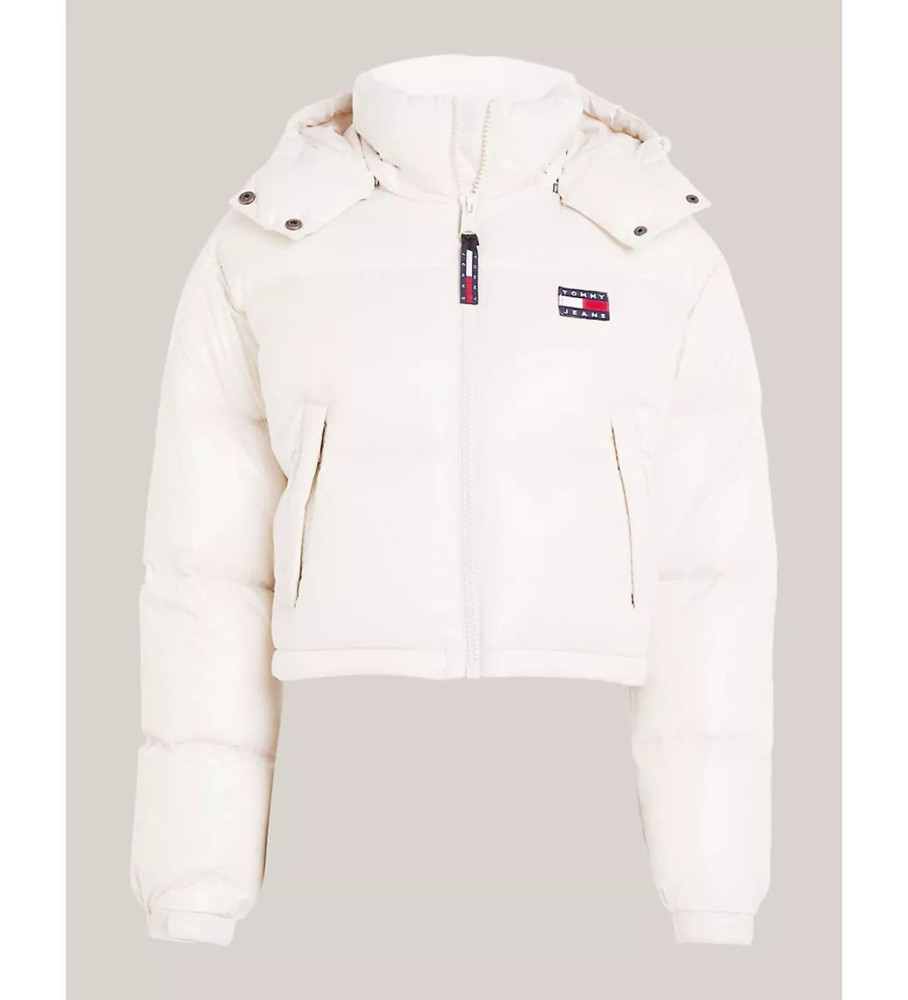 Anoraque acolchoado leve Tommy Jeans, preto e branco.