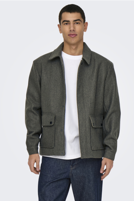 Only & Sons taupe heren jas