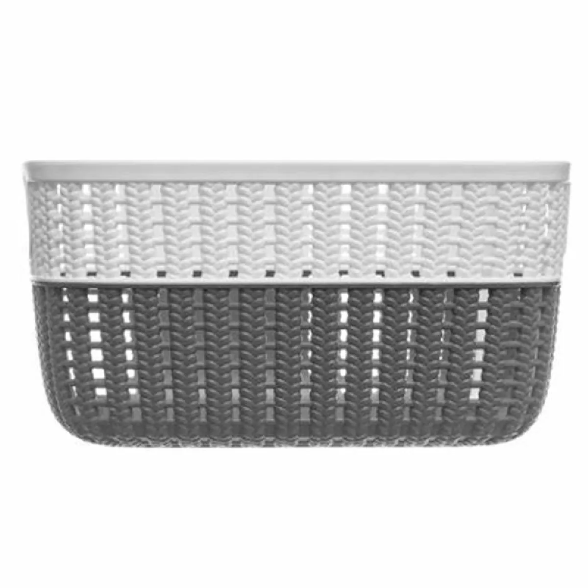 Panier de Rangement Bicolore 3,5L - Blanc et Gris