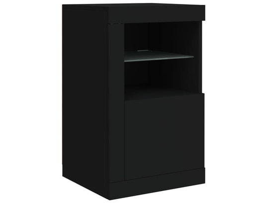 VIDAXL - Armoire de rangement Armoires latérales et lumières led 2 pcs noir bois d'ingénie...