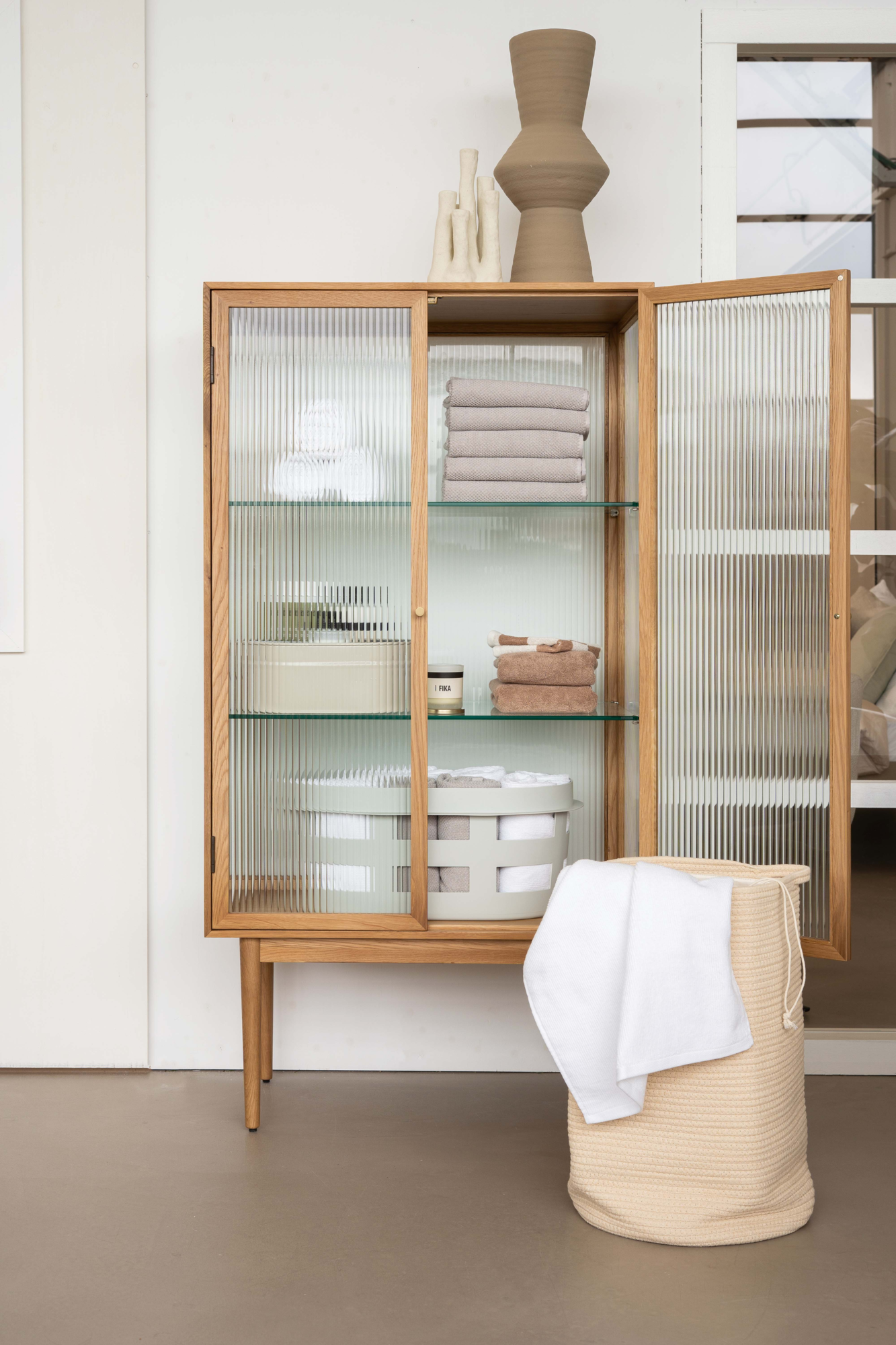 Wasmand katoen blush Ø35 cm