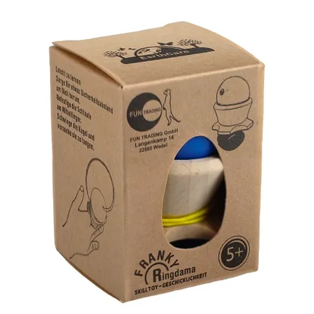 Fun Trading Ringdama japanisches Geschicklichkeitsspiel aus Holz, 1 Stück, 3-fach sortiert