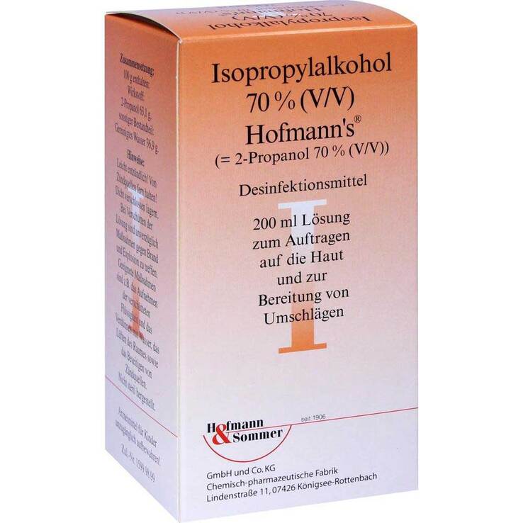 Isopropylalkohol 70% V / V Hofmann`s, 200 ml
