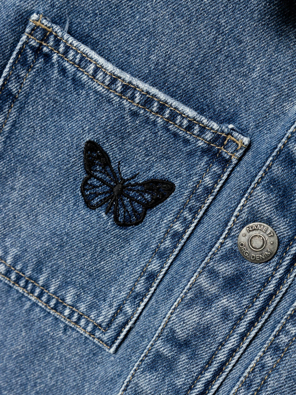 NAME IT spijkerjas NKFELLY met all over print medium blue denim