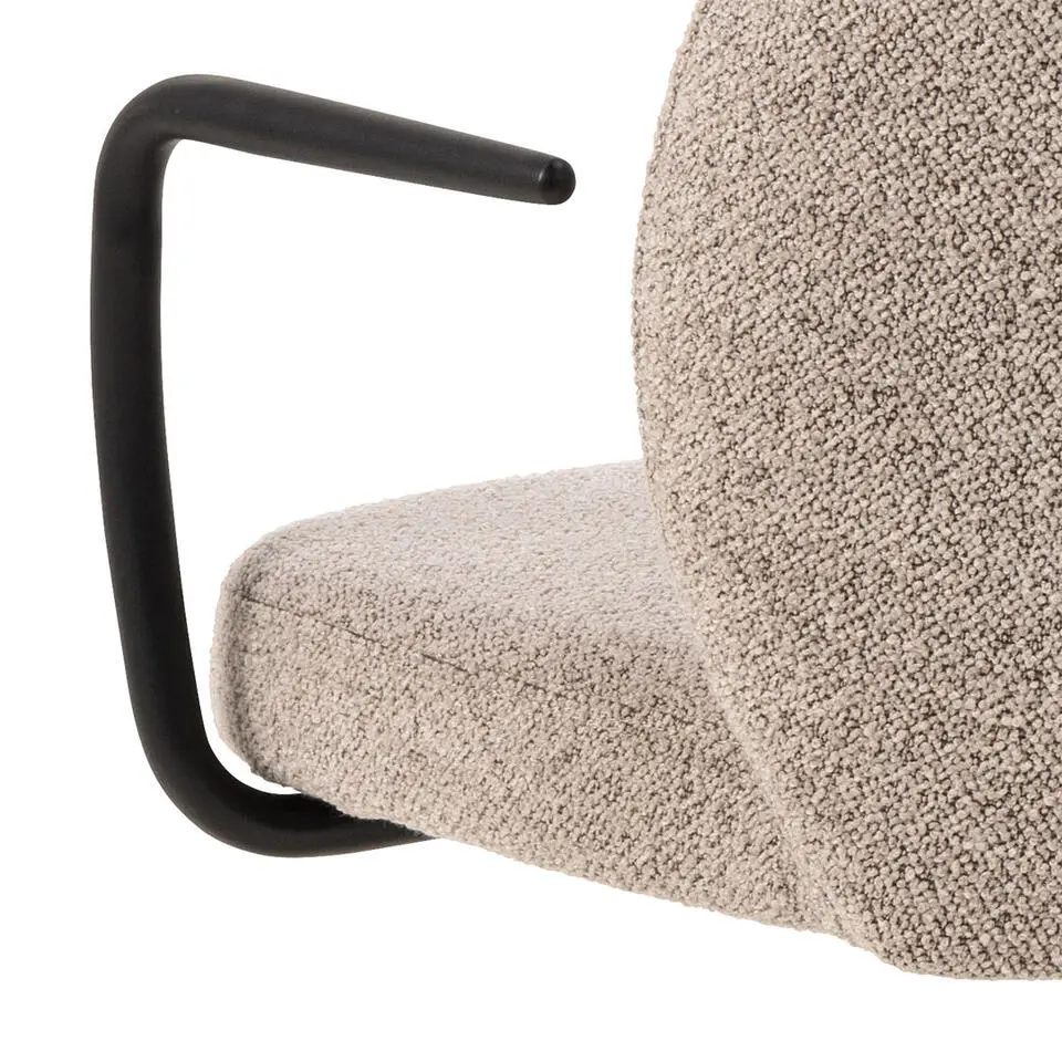 Bureaustoel Beige Stof - Zithoogte 55cm - Santiago