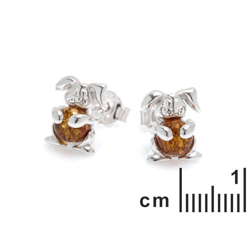 Boucle d'oreille argent 925 Ambre veritable de la mer Baltique