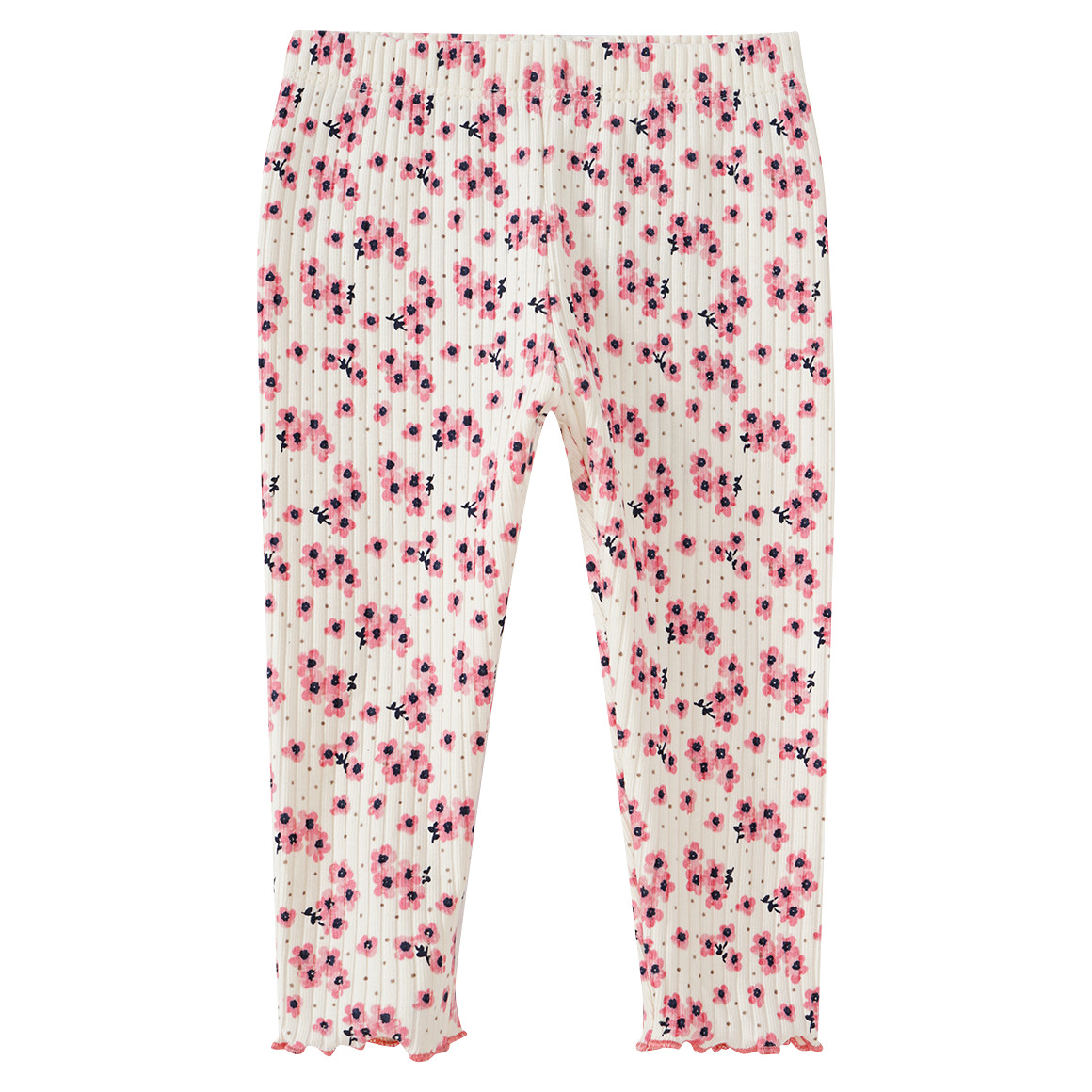 Topomini Pure Collection Baby Leggings mit Allover-Muster weiss / rosa