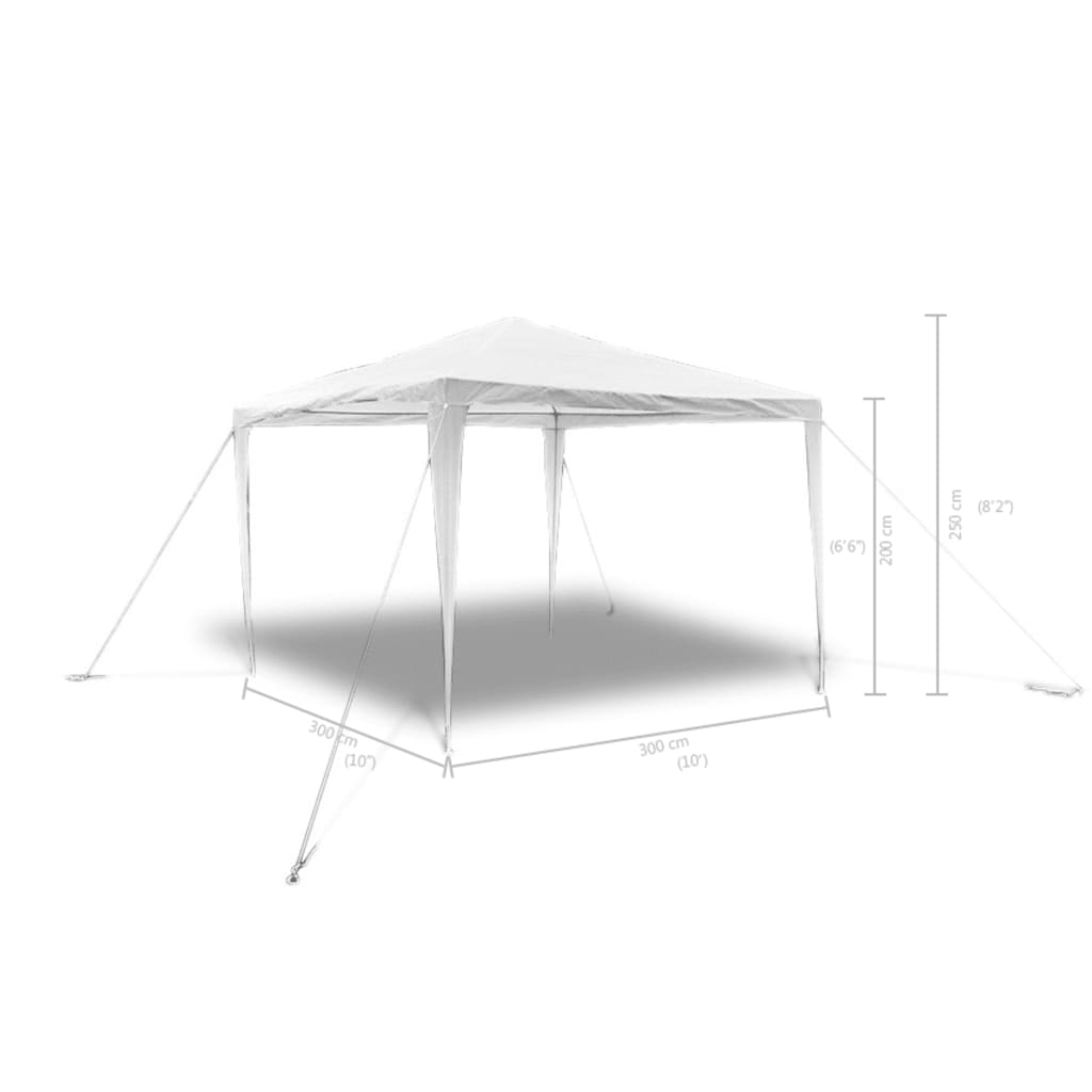 Gazebo de jardim vidaXL com teto piramidal 3x3 m
